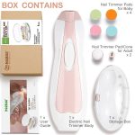 haakaa Baby Nail Trimmer Electric Safe Baby Nail Clippers Baby Nail File Kit Manicure Set, Trim Polish Grooming kit for Newborn Toddler or Adults Toes Fingernails, 6 Grinding Heads and LED Light, Pink - Image 7